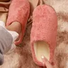 HBP Non-Merk Dikke Zolen Warme Harige Damesschoenen Indoor Slippers Warm Pluche Thuis Dames Slippers Slaapkamer Katoen Drag Slippers