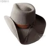 Breda randen hattar hink mode butik ren ull denim filt hatt utomhus gård vinter varm sol kvantitet kan anpassas 240319