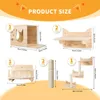 Miuzmore Pine Cat Wall Frame for Climbing ، مجموعة من 5 أثاث ، عجلات Shees ، المنزل ، سلم Sisal Post ، الخطوات ومنصة السفر