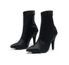 Sapatos de dança mulher latina salão preto tecido estiramento camurça sola borracha jazz salsa stiletto salto senhoras dedos fechados botas