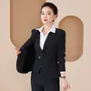 Women's Two Piece Pants Big Red Suit Army Drum Vest El Front Desk Beautician Work Clothes Year Celebration Performance