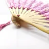 Decorative Figurines Chinese Style Dance Hand Fan For Women Party Wedding Bamboo Folding Lace Fabric Retro Craft Gift Home Decoration