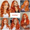 Wigs Ginger Orange Synthetic Wig Body Wave Cosplay Hair Wigs For Women Long Straight Hair Wig Natural Cosplay Party Heat Resistant