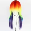 Synthetische pruiken Kanten pruiken Rainbow Dash Cosplay Lang recht Regenboog Synthetische cosplay pruik voor Halloween Kerstschool Thanksgiving Day 240329