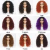 Synthetic Wigs Synthetic Wigs 20 Inch Curly Synthetic Lace Front Wig For Africen Women Black T Part Without Glue Blonde Curly Lace Frontal Wig For Afro Female 240327