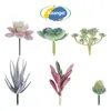 Dekorative Blumen, künstliche Pflanzen, verschiedene Sukkulenten, Simulation für Bürodekoration, 6 Stück