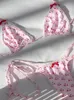 Сексуальный купальник, треугольное бикини, комплект бикини с вишневым принтом, женский купальник, женский банный комплект с бантом, кружевной пляжный костюм, мини-стринги 240319