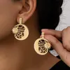 Boucles d'oreilles pendantes en métal pour femmes, rétro, lune délicate, Design Unique, tendance, pendentif Portrait