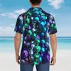 Camicie casual da uomo Camicia Hawaii Vacanza Perline colorate Stampa Camicette Mardi Gras Art Vintage Uomo Manica corta Top eleganti