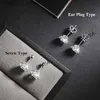 Stud EWYA 0.5-2ct Moissanite vis boucles d'oreilles D couleur 925 en argent Sterling 6 broches diamant boucles d'oreilles pour les femmes de mariage bijoux finsC24319