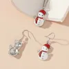 Dangle Earrings Fashion StatementSanta Claus Necklace Earring Jewelry Set Snowflake Pine Snowman for Christmas Party