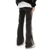 Y2K Streetwear Baggy Flare Jeans da uomo Pantaloni Split Zipper Dritto Vintage lavato Nero Pantaloni in denim Hip Hop Pantalon Homme 240304