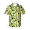 Chemises décontractées pour hommes Chemise d'oiseaux tropicaux Flamingo et fleur Tendance hawaïenne Homme à manches courtes Beach Fashion Graphic Blouses surdimensionnées