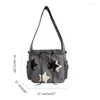 Totes E74B 2024 Crossbody Bag Canvas Star for Teen Large Capacity Book Vintage School Versatile Messenger