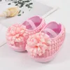 Erste Wanderer Baby Mädchen Prinzessin Schuhe und Stirnband Band Blume Mary Jane Flats Kleid Gehen für geborene Kleinkinder