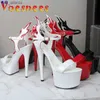 Dress Shoes Stripper Heels Women Sandals Club Platfrom Female Model Vogue Super High 2021 Flame Modeling Wing Sexy Pole Dance H240325