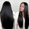 Synthetic Wigs European and American African New Black Medium Long Straight Hair Womens Chemical Fiber High-Temperature Fiber Wig Synthetic 240329