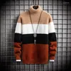 Suéter masculino de gola alta, suéter vintage de malha, roupas quentes, coisas legais, outono 2024