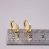 Серьги-кольца из настоящего желтого золота 18 карат для женщин, резной маленький горшок со звездой, внешний диаметр 10 мм, круг, штамп Au750/E332