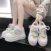 Casual Shoes Fashion Tide Girls Platform Candy Colored Lace-up Breathable Comfor 8.5CM Thick Bottom Sneakers Sweet Women Shoe