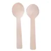 Measuring Tools 100Pcs Disposable Wooden Spoon Mini Ice Cream Party Tableware Kitchen Safe Wood Western Dessert Scoop Wedding Tiny