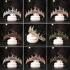 Tiaras brudkrona bröllop hårtillbehör Rhine Stone Crown Wedding Gold Hair Accessories Populära brudhuvudbonad Queens Crown Y240319