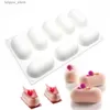 Baking Moulds New 8 Even 3D Capsule Shape Cake Silicone Mold Baking Utensils French Dessert Mold Chiffon Mousse Dessert Cake Molds Food Grade L240319