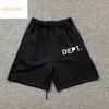 GA Depts Classic Letters DrawString Print Mönster Grå och svart bomull Löst mångsidiga män och kvinnor Casual Fashion Shorts