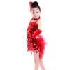 BASSEGGIO BAILN GIURLI TASSELLA DANNO LATINO DANNO LATURA Rumba Salsa Performance Costume per bambini