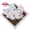 Halsketten 10 stück Silikon Einhorn Sensorischen Beißring BPA FREI Babys Zahnen Halskette Anhänger DIY baby spielzeug Pflege Schnuller Kette Beißen geschenk