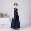 Girl Dresses Dideyttawl Flower Junior Bridesmaid For Wedding Sparkly Girls Formal Navy Gown Party Long Dress First Communion