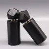 Bouteille de parfum en verre épais rechargeable avec couvercle polyédrique, noir et or, atomiseur vide, pour maquillage et cosmétique, 50ml