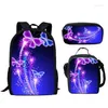 Backpack Harajuku Beautyful Butterfly Animal 3D Print 3pcs/Set Student School Bags Laptop Daypack Lunch Bag Pencil Case