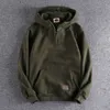 och Autumn Winter American Half Pull Collar Hoodie för mäns 2023 nya trendiga märke plysch förtjockad lös casual pälsbe