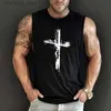 Herren -Tanktoper Sommer Neue Stretchmenschen Vest Casual Lose Herren drucken ärmellose Top -Herren atmungsaktives lässiges L240319