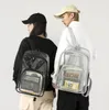 Sac à dos Transparent en PVC pour femmes, couleur unie, décontracté, étanche, sacs d'école pour étudiants, sac à dos de voyage à la mode pour hommes et femmes