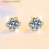 Stud S925 en argent Sterling 4-6mm Zircon boucles d'oreilles pour femmes filles cadeau de mariage fiançailles fête cadeau Zircon bijou boucles d'oreillesC24319