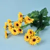 Fleurs décoratives de tournesol artificielles, cadeau pour mère, véritable Bouquet d'arrangement de décoration de mariage pour la maison et le bureau, automne