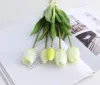 Bouquet de tulipes artificielles en Silicone, luxe, toucher réel, fleurs artificielles décoratives, décoration de salon