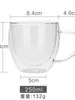 Tassen mit hohem Borosilikatgehalt, transparent, doppelschichtig, für Haushaltssaft, Kaffee und Milch, mit isoliertem Griff