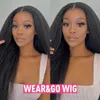 Synthetic Wigs Synthetic Wigs Kinky Straight 4x4 HD Transparent Lace Front Human Hair Wigs Glueless Wear And Go Kinky Straight Human Hair Wigs For Beginners 240329