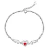 Bangle Romantic Silver Trial 925 Armband For Women Wedding Ring Promise Party Accessories Heart Shape Zirconia Stone Armband 240319