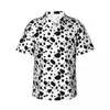 Chemises décontractées pour hommes Cool Dalmatien Chemise de vacances Noir Polka Dots Hawaii Homme Vintage Blouses Manches courtes Street Style Graphic Tops