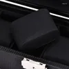 Коробки для часов 6 Mesh Pu Carbon Fiber Кожаный витринный шкаф Коробка для хранения ювелирных изделий