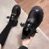 ポンプメタルチェーンプラットフォームシューズ女性ロリータゴシックウィングデザイン靴