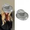 Berets Sequins Hat For Men Women Children Party Supplies With Tie Panama Glitters Stage Shining Drop