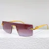 Modedesigner Panthere de Sonnenbrille für Frauen Herren Rahmenlosen Square One -Stück Geparden Objektiv Modetrend Sonnenbrille CT0058