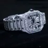 メンズのための高級時計時計メカニカルアイスアウトヒップホップモイサナイトダイヤモンドトップブランドスイスデザイナー腕時計