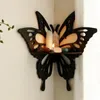 装飾的なプレート木製蝶蓮lotus mothクリスタルストーンウォールシェルフ収納ラックギフト用ホームデコレーションのためのディスプレイ