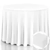 Table Cloth 10 Pcs 120'' Round Tablecloth Polyester For Home Wedding Restaurant Party White